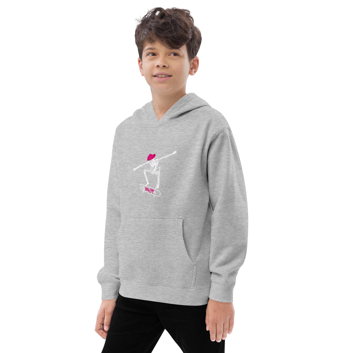 Skeleton Skater Kids Fleece Hoodie