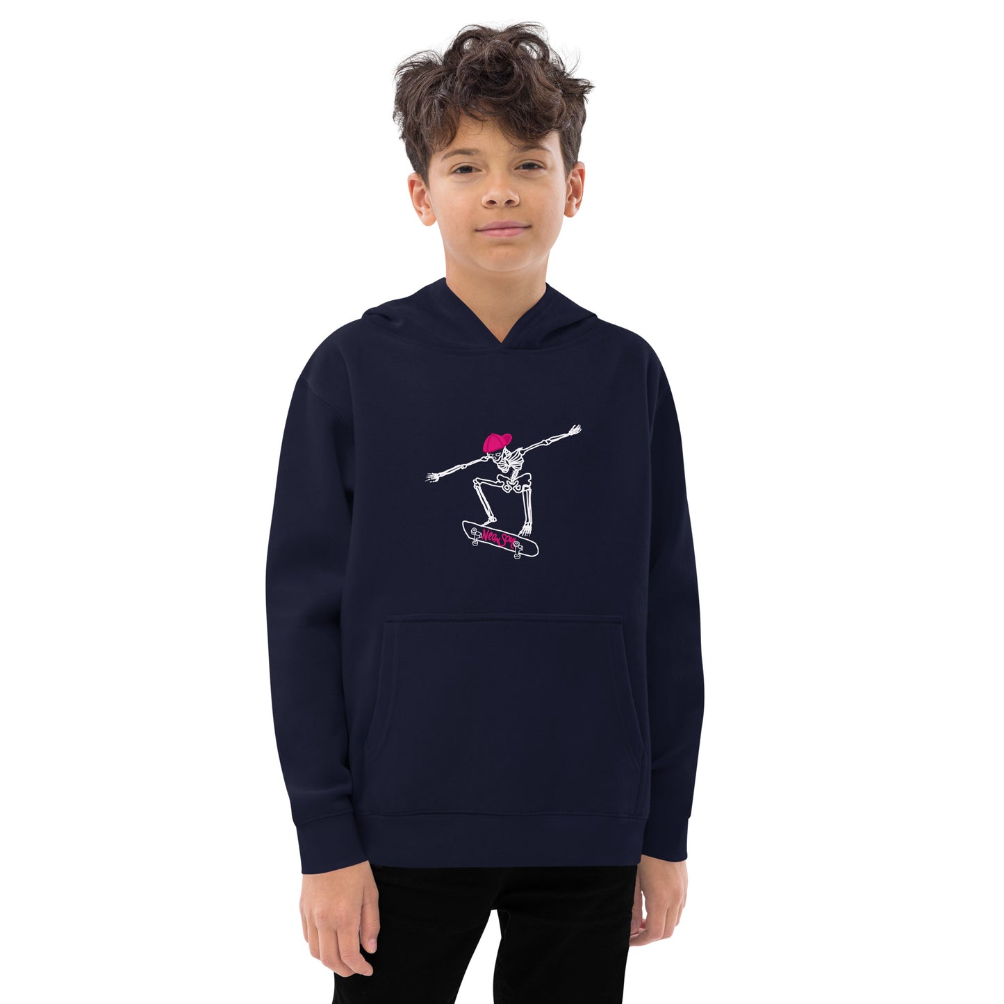 Skeleton Skater Kids Fleece Hoodie