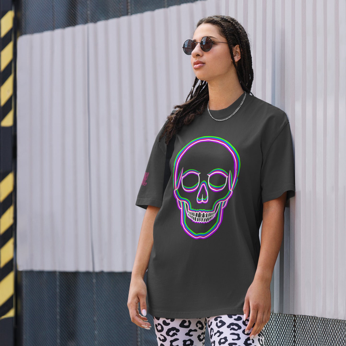 Trippy Skull Oversized Unisex faded t-shirt