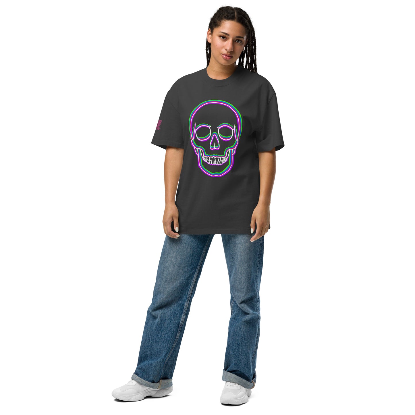 Trippy Skull Oversized Unisex faded t-shirt