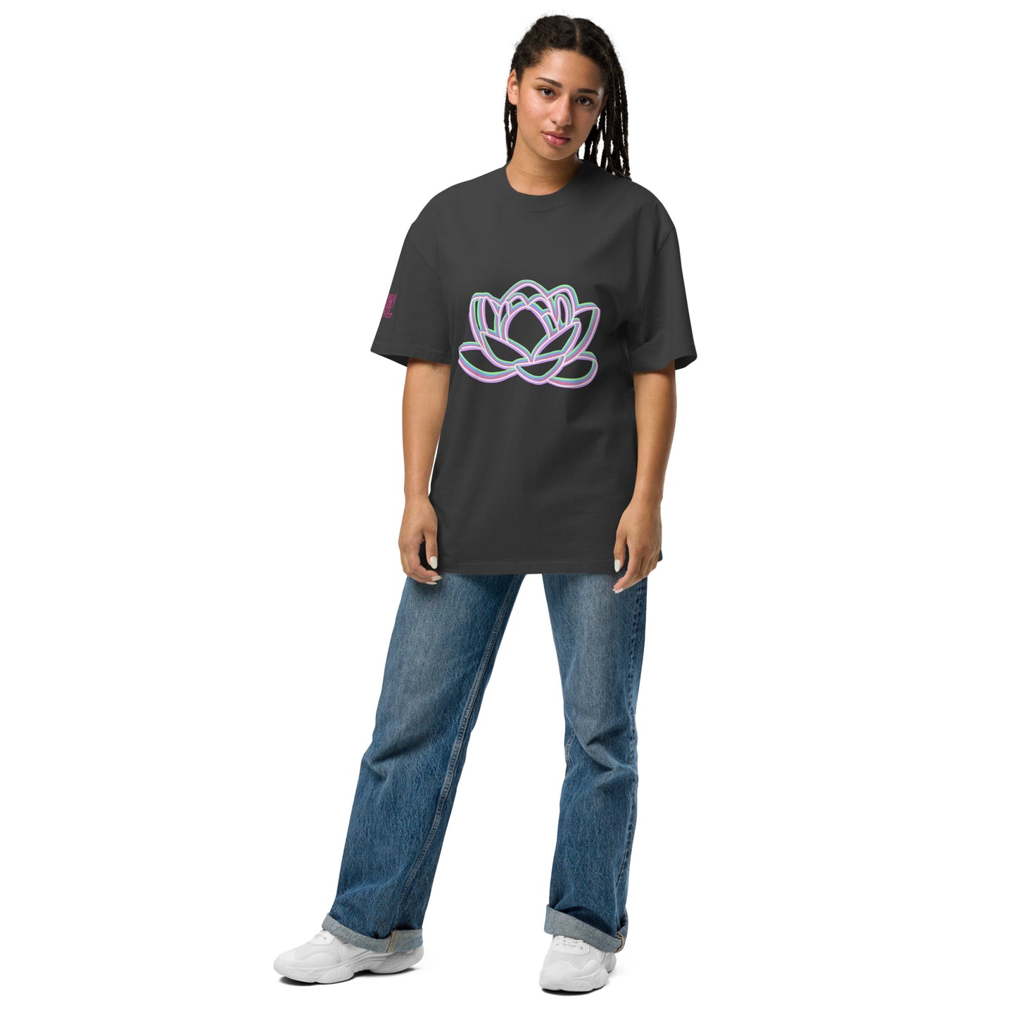 Trippy Pastel Lotus Unisex Oversized faded t-shirt