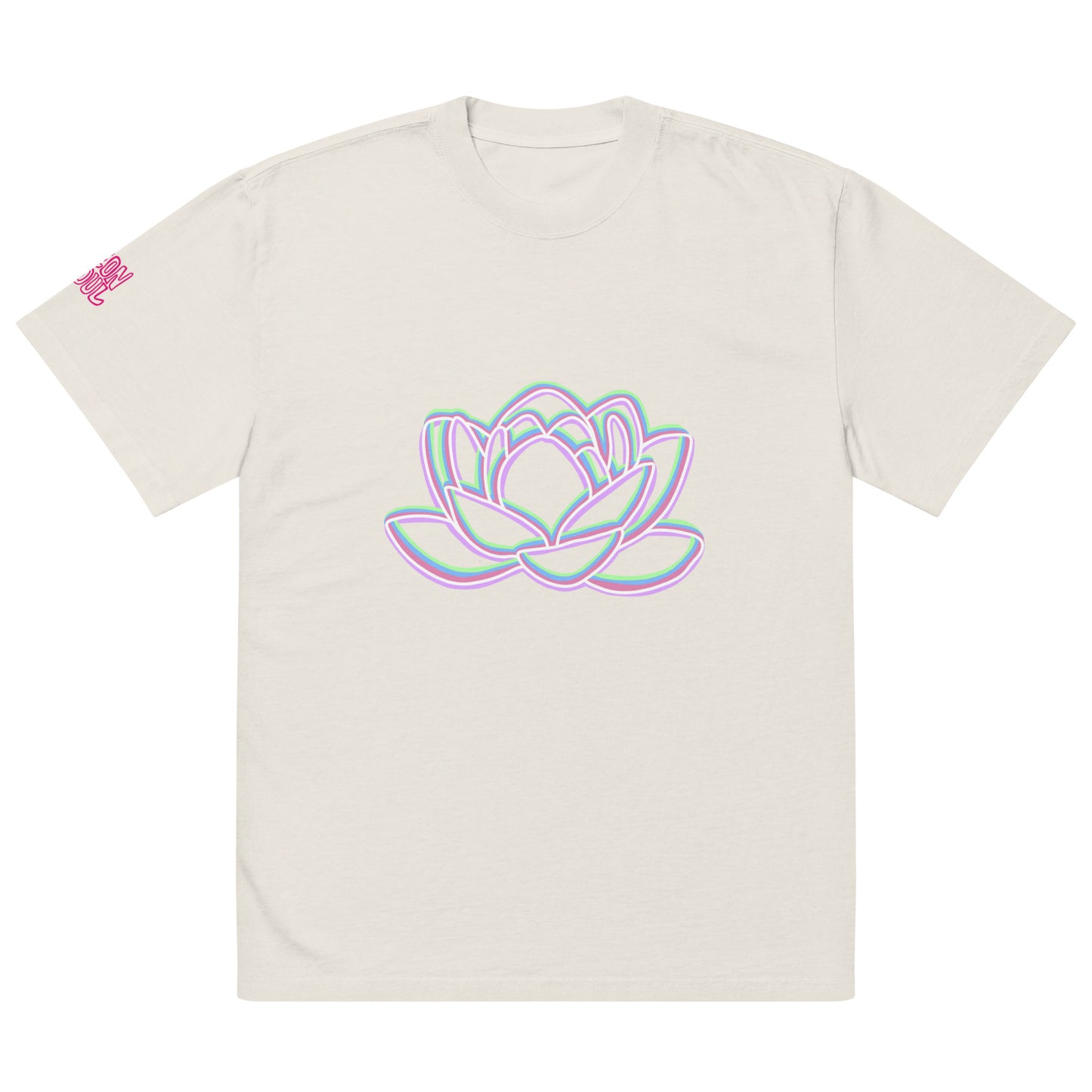 Trippy Pastel Lotus Unisex Oversized faded t-shirt