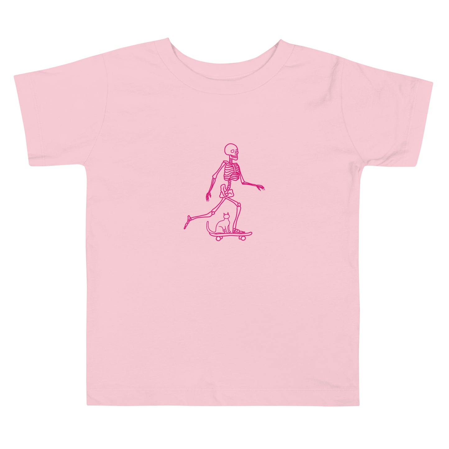 Skeleton Skater & Cat Toddler Short Sleeve Tee