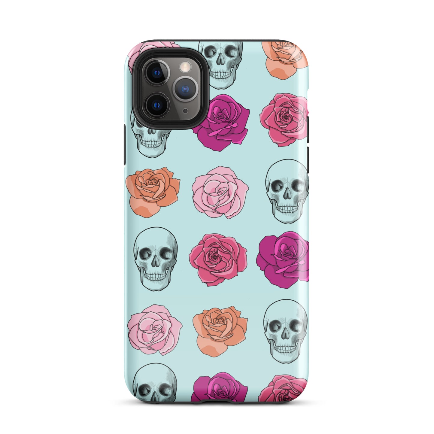 Skulls & Roses Tough Case for iPhone® in Light Cyan