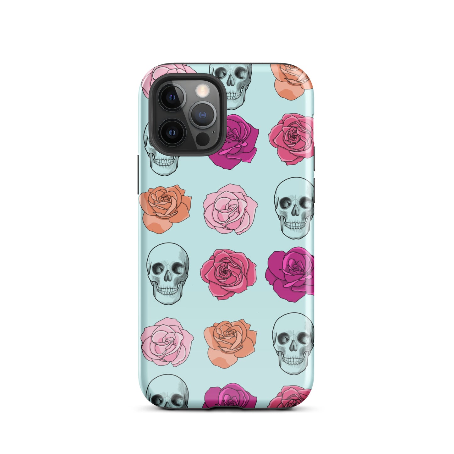 Skulls & Roses Tough Case for iPhone® in Light Cyan