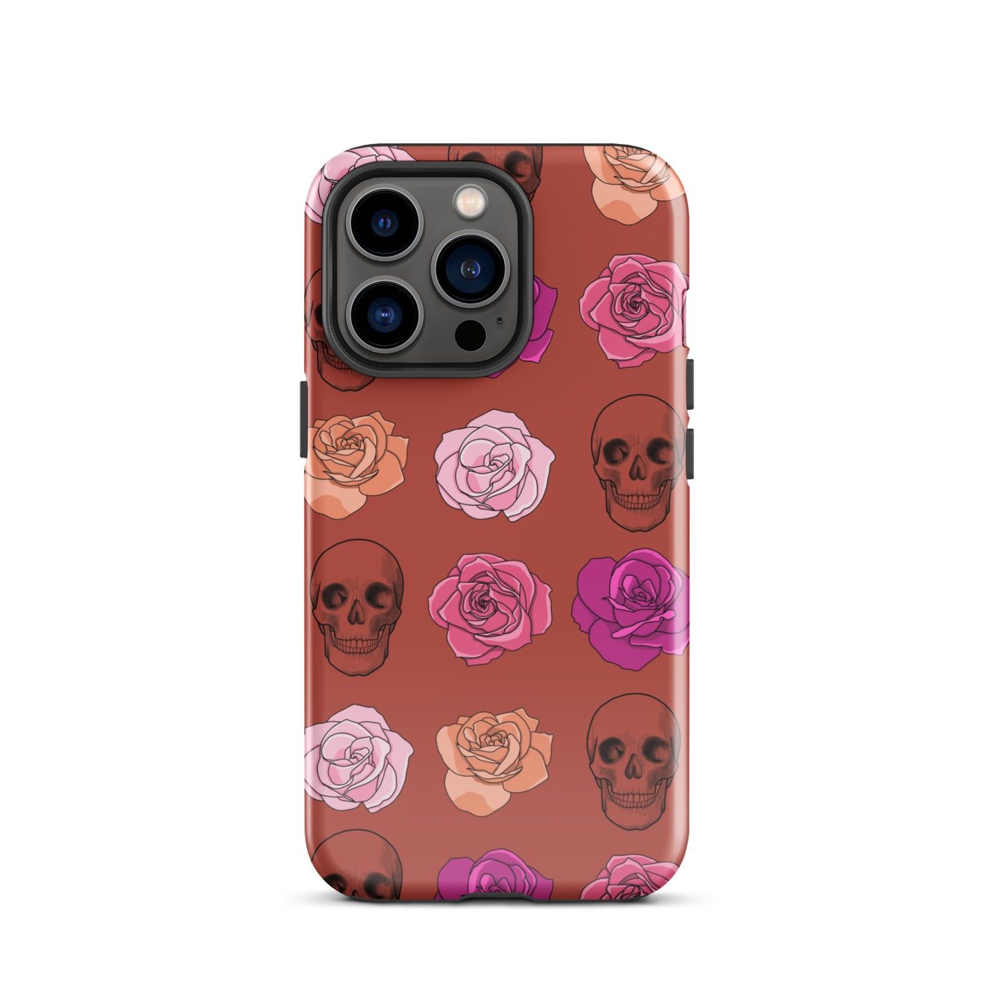 Skulls & Roses Tough Case for iPhone® in Rust