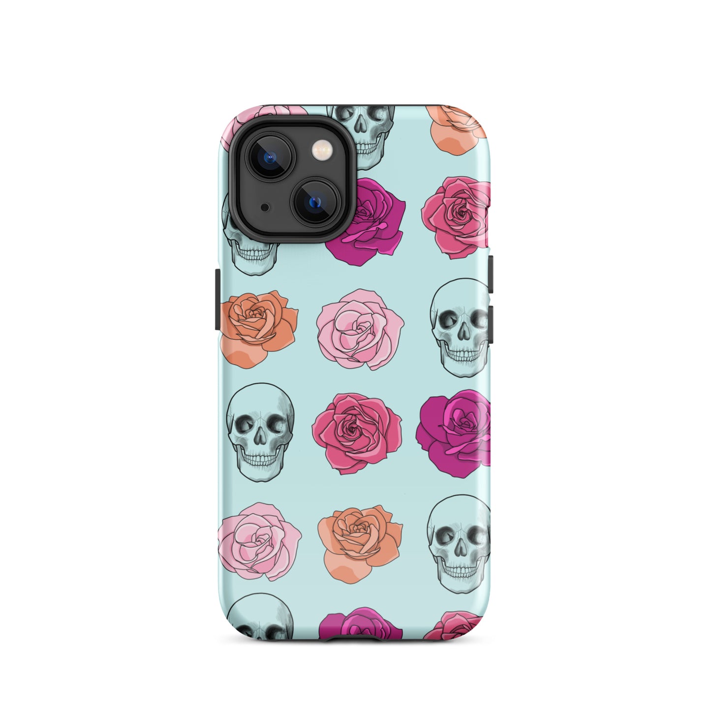 Skulls & Roses Tough Case for iPhone® in Light Cyan