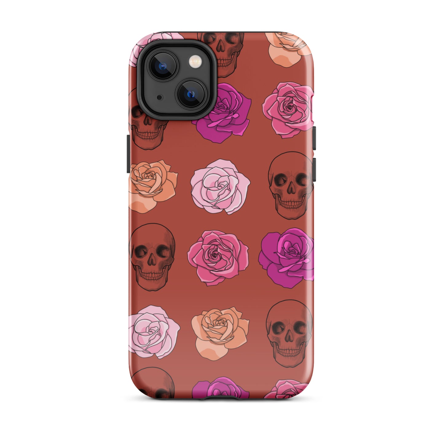 Skulls & Roses Tough Case for iPhone® in Rust