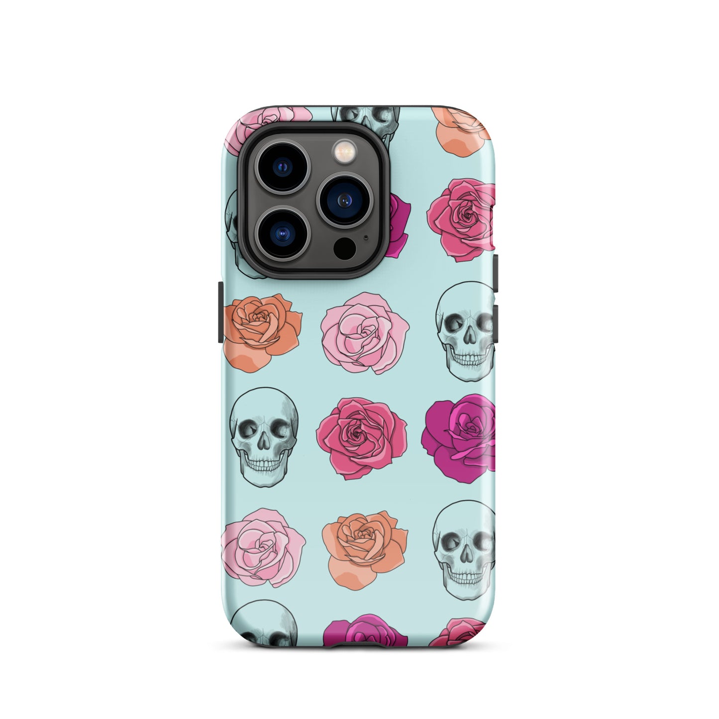 Skulls & Roses Tough Case for iPhone® in Light Cyan