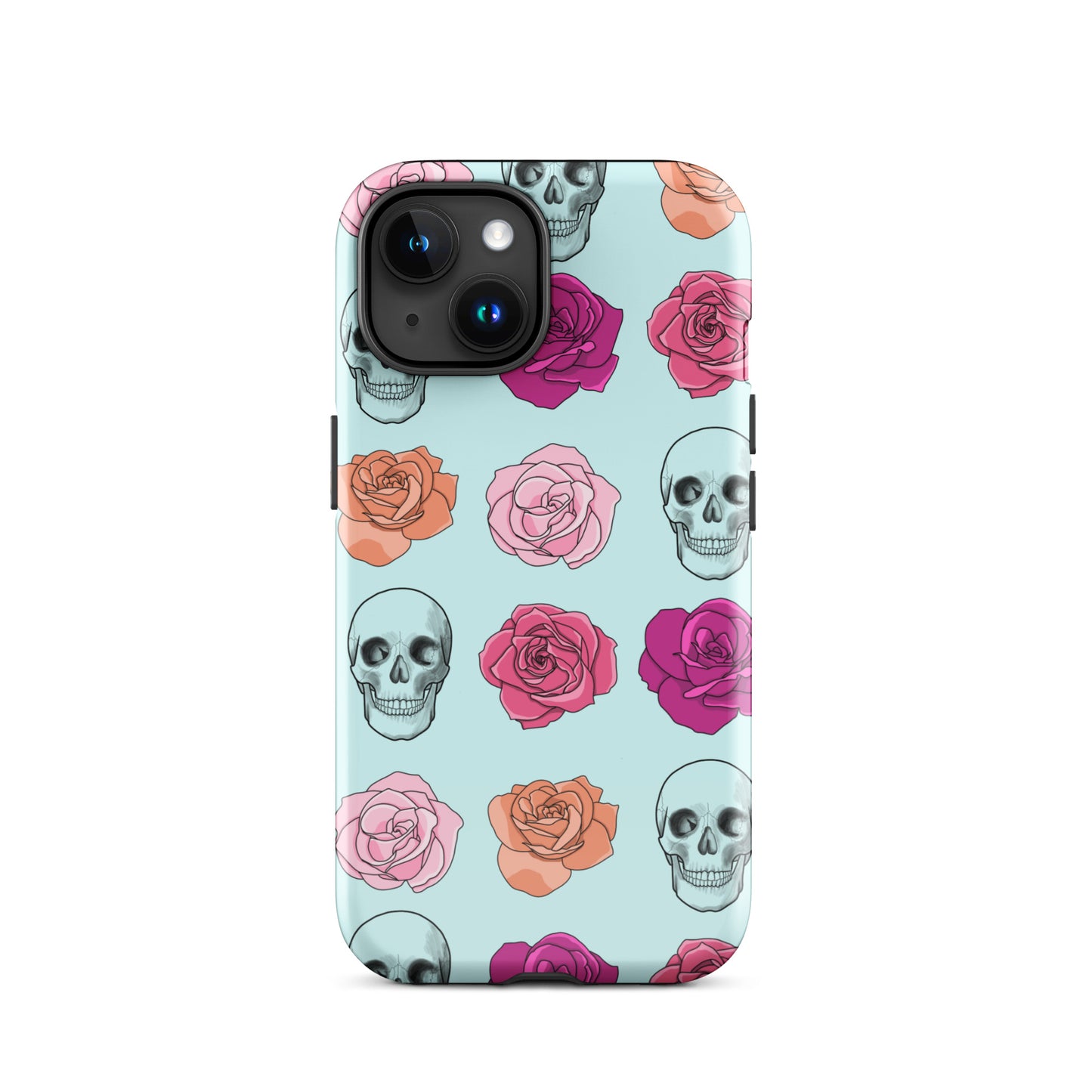 Skulls & Roses Tough Case for iPhone® in Light Cyan