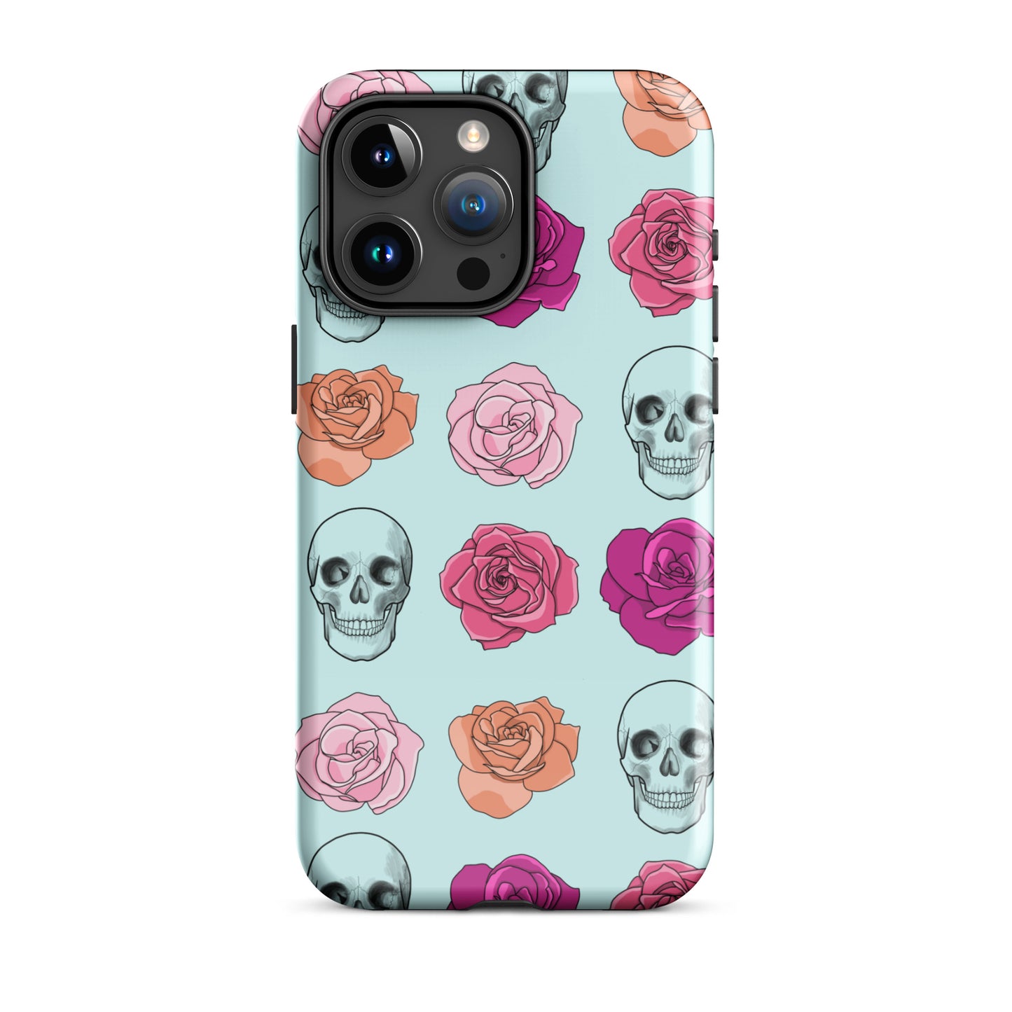 Skulls & Roses Tough Case for iPhone® in Light Cyan