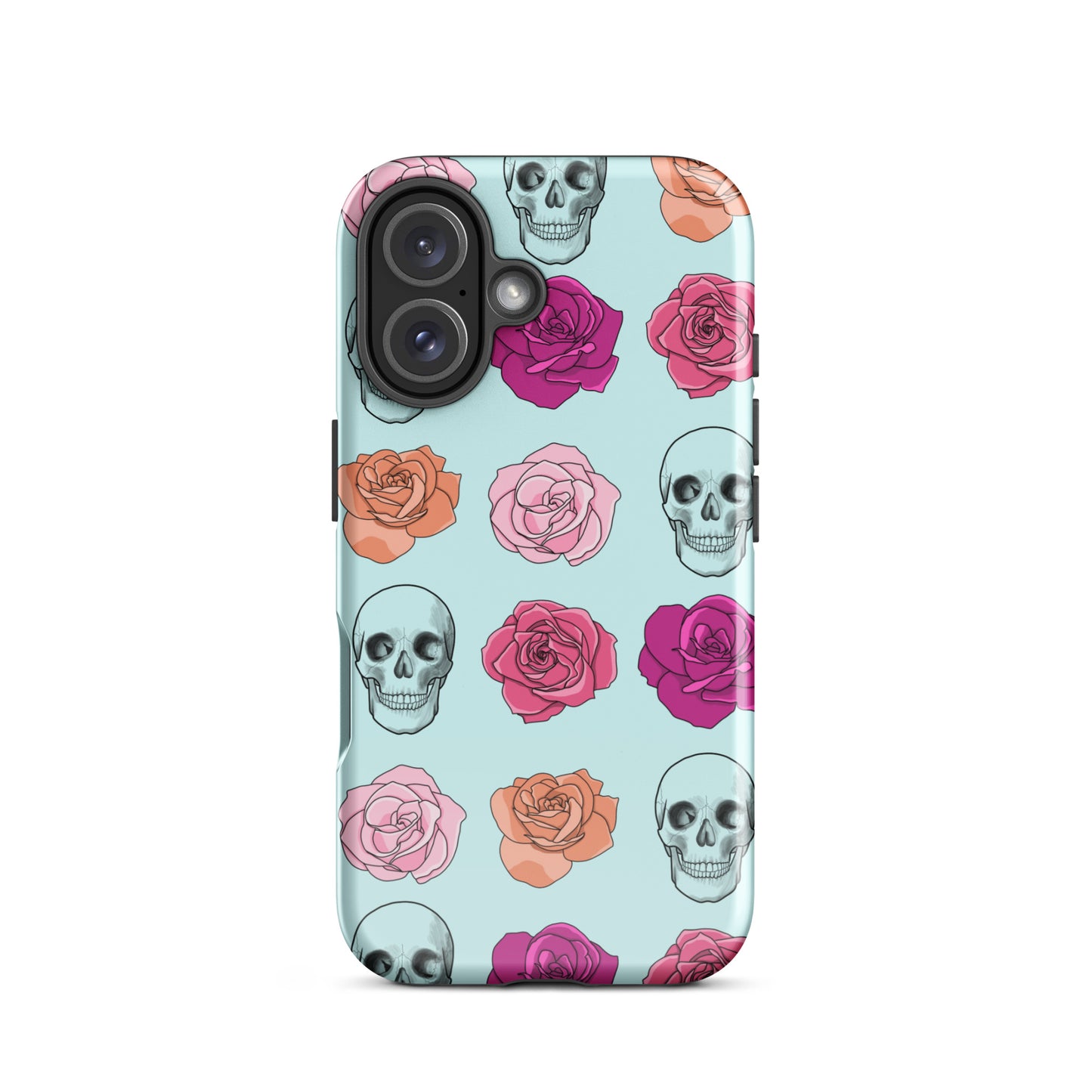 Skulls & Roses Tough Case for iPhone® in Light Cyan