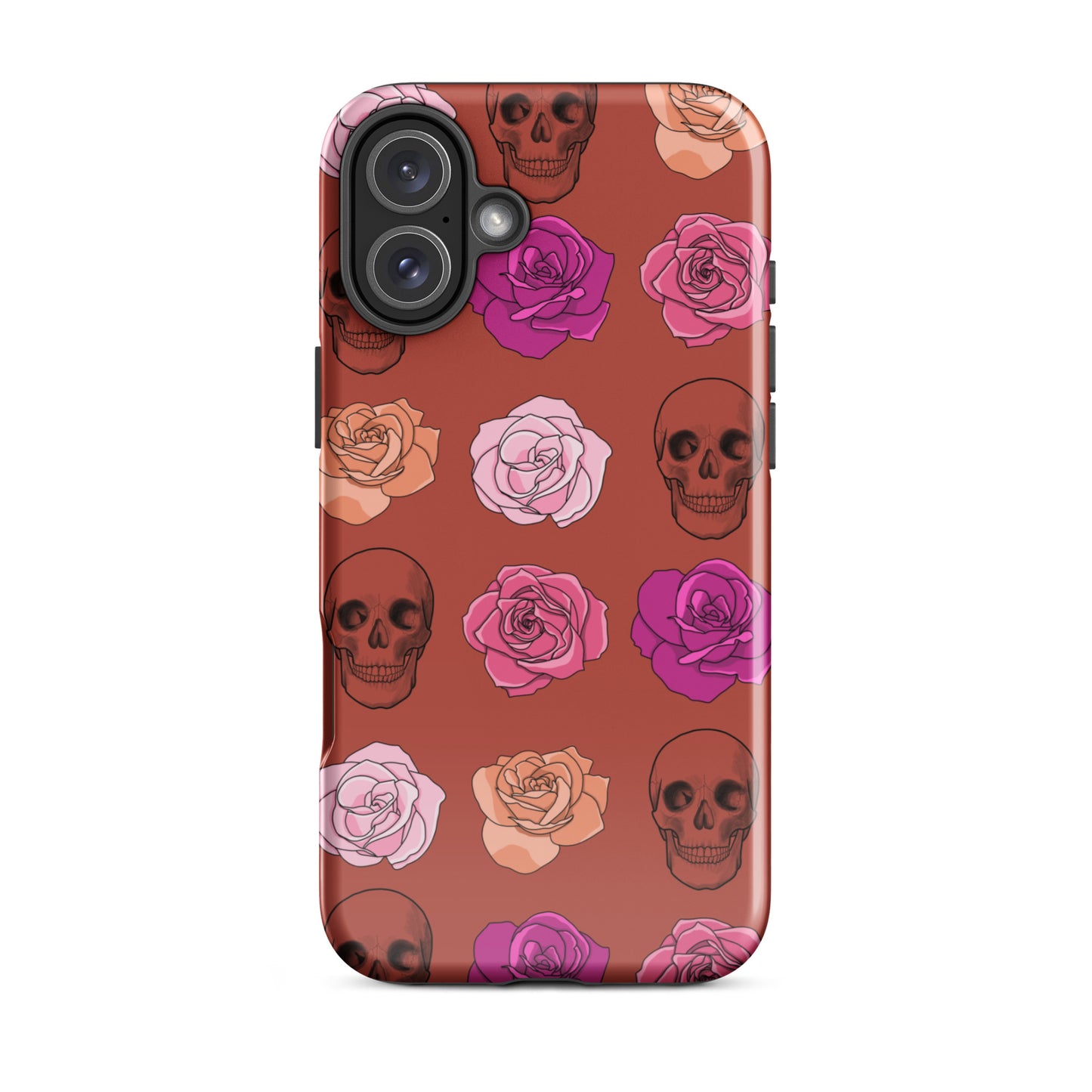 Skulls & Roses Tough Case for iPhone® in Rust