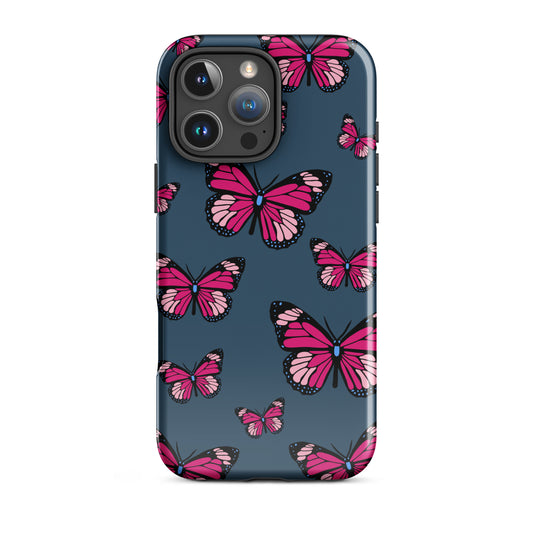 Butterflies Tough Case for iPhone® in Arapawa Blue