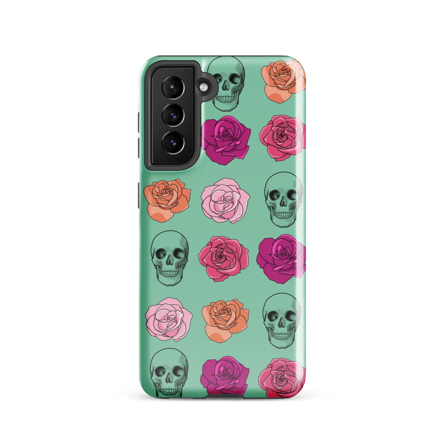 Skull & Roses Tough case for Samsung® in Blue-Green