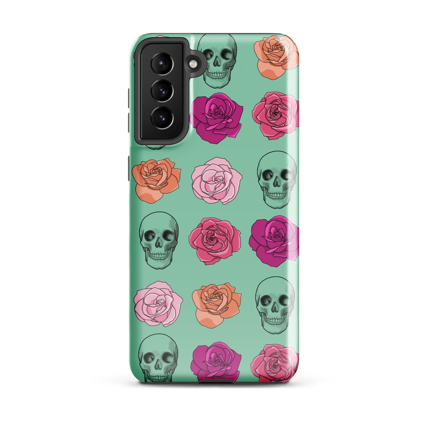 Skull & Roses Tough case for Samsung® in Blue-Green