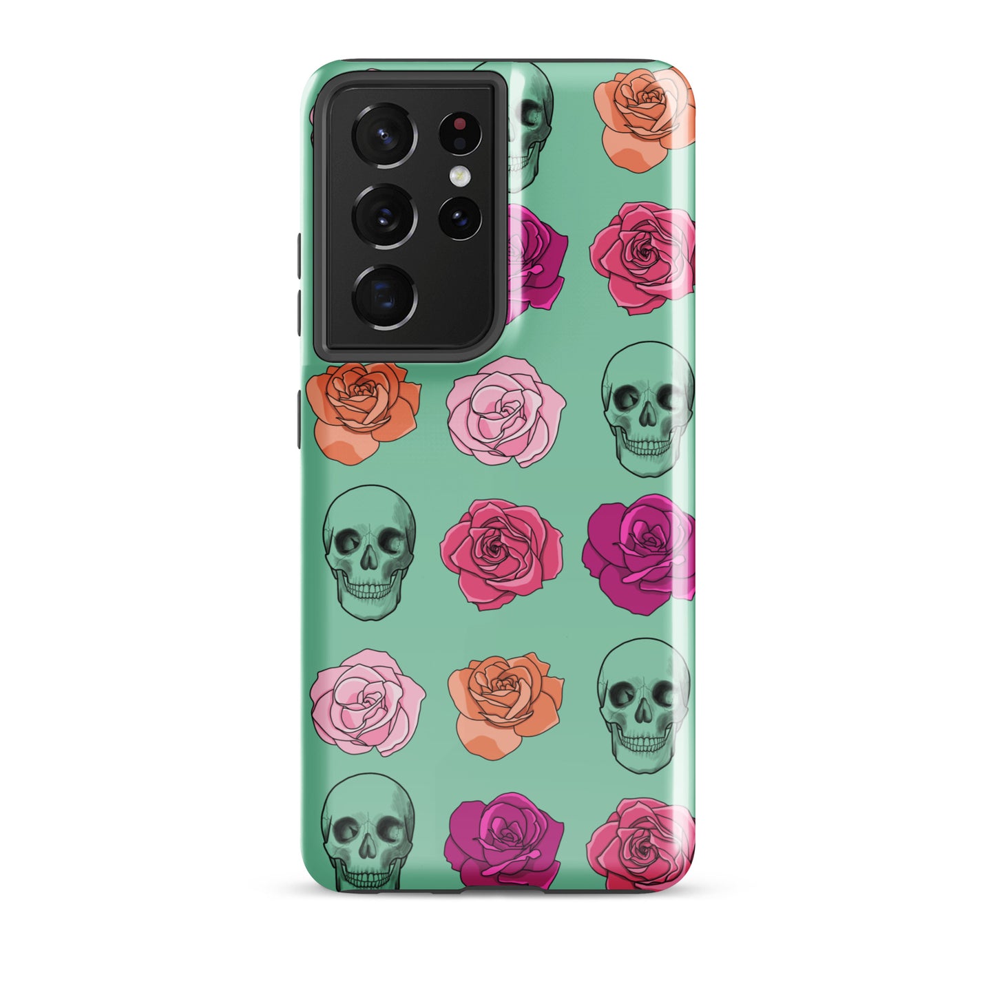 Skull & Roses Tough case for Samsung® in Blue-Green