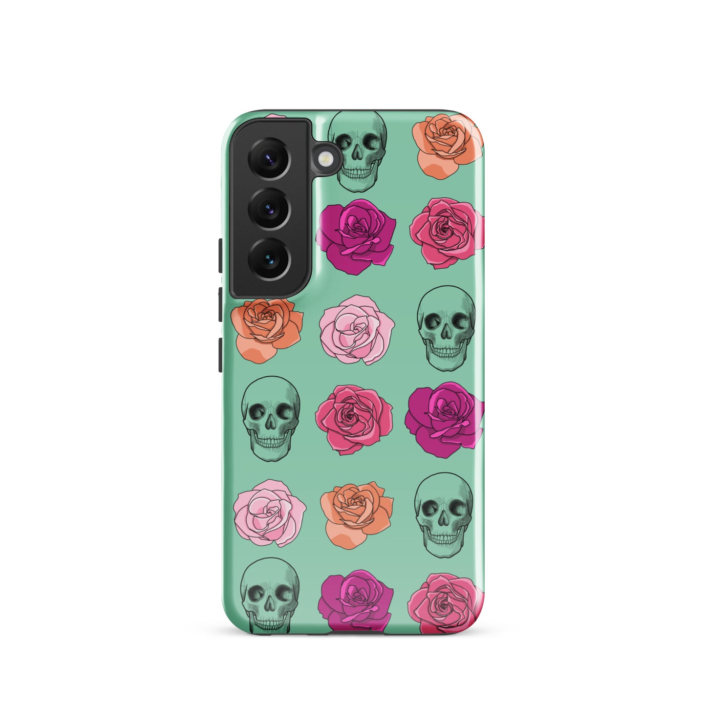 Skull & Roses Tough case for Samsung® in Blue-Green