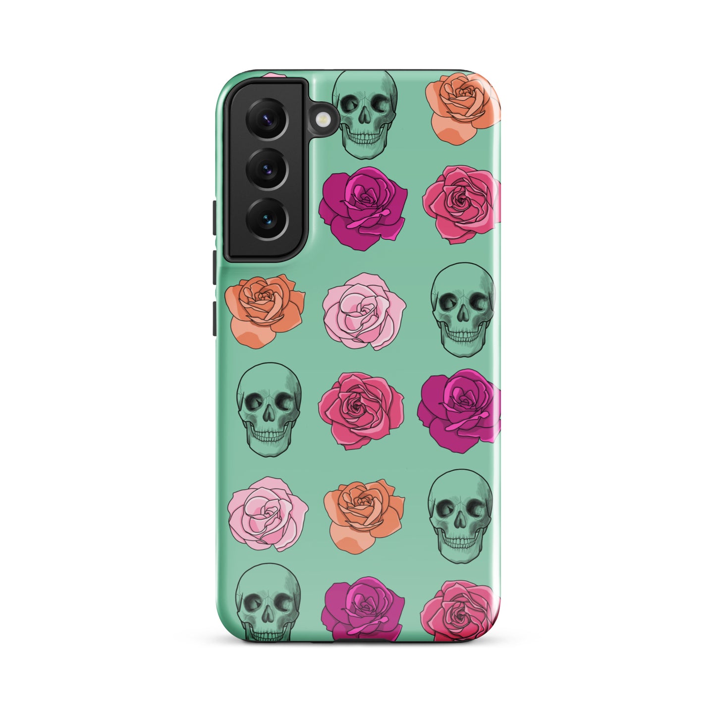 Skull & Roses Tough case for Samsung® in Blue-Green