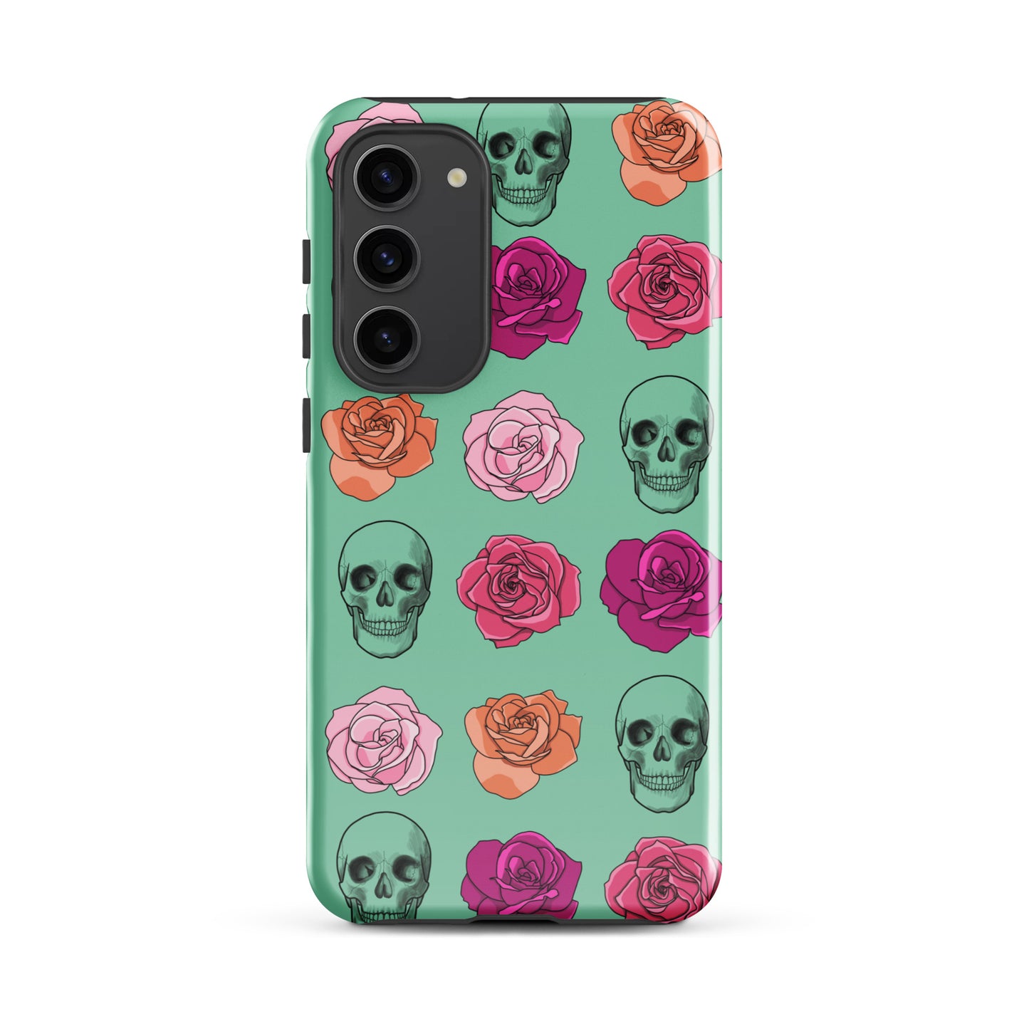 Skull & Roses Tough case for Samsung® in Blue-Green