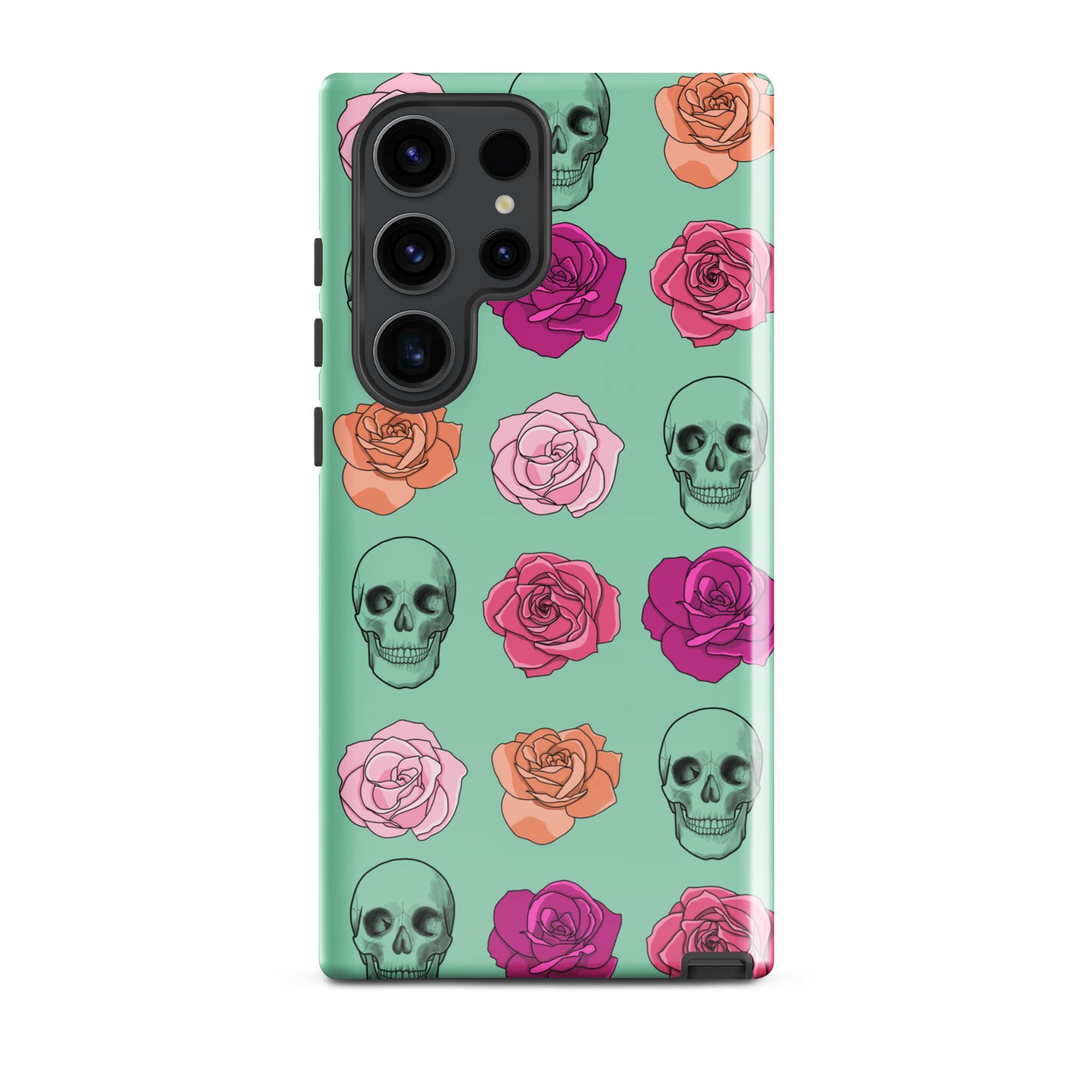 Skull & Roses Tough case for Samsung® in Blue-Green