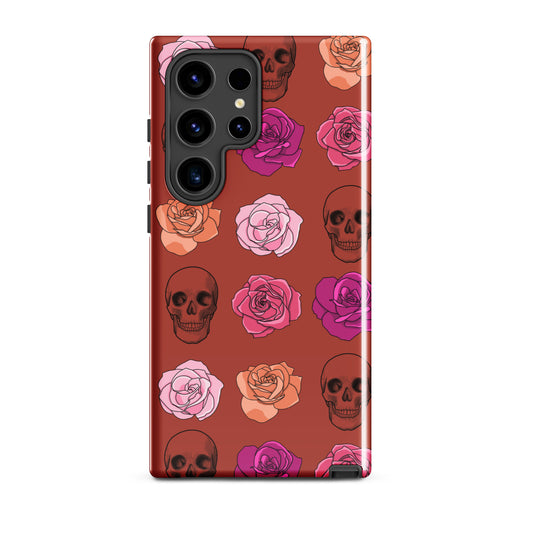 Skull & Roses Tough case for Samsung® in Rust