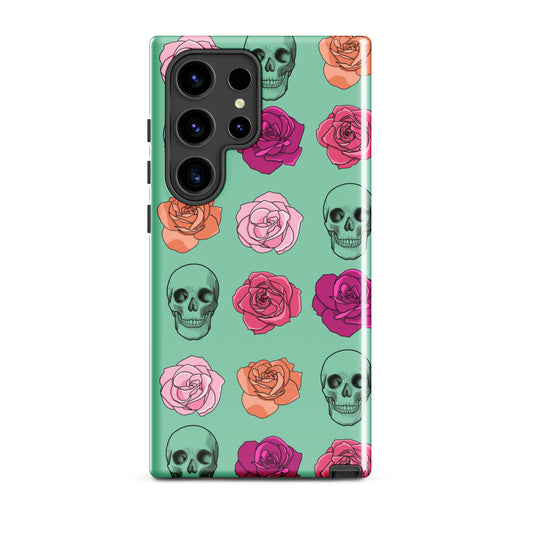 Skull & Roses Tough case for Samsung® in Blue-Green