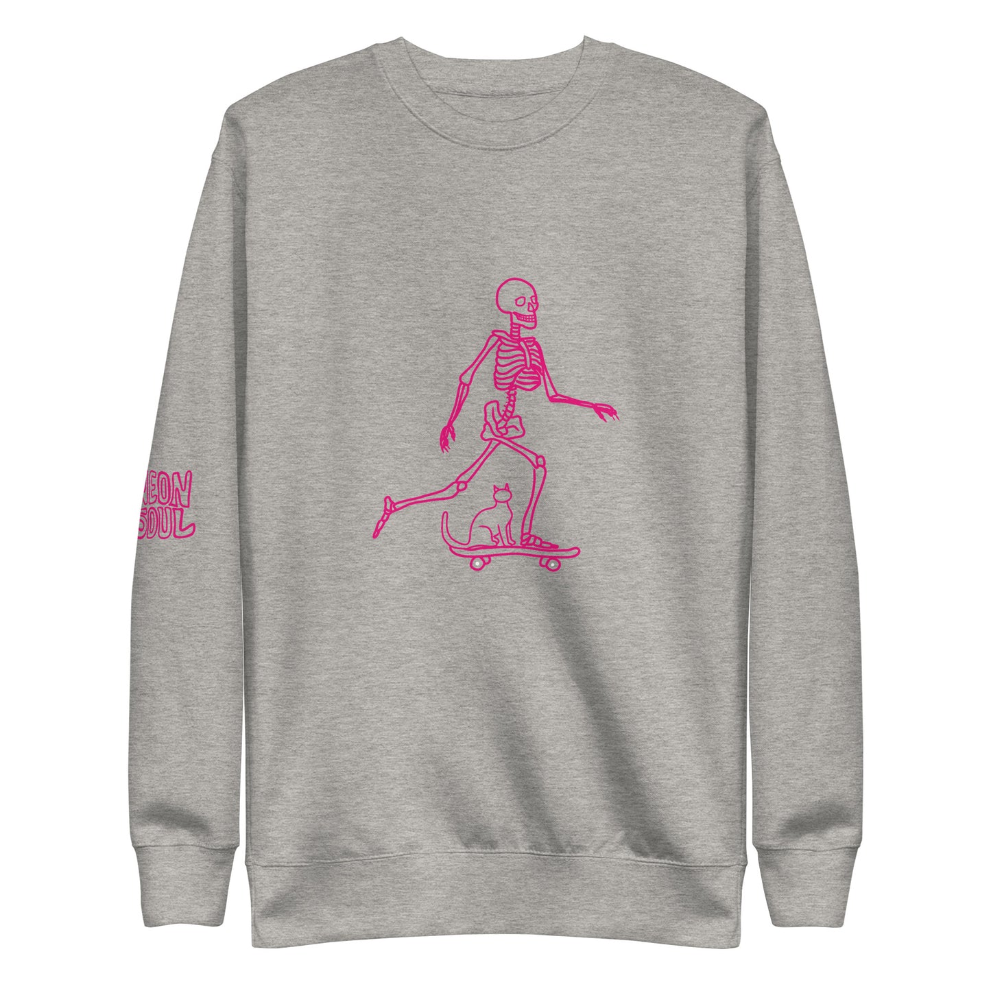 Skeleton Skater & Cat Unisex Premium Sweatshirt