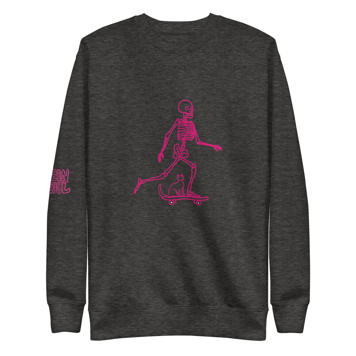 Skeleton Skater & Cat Unisex Premium Sweatshirt