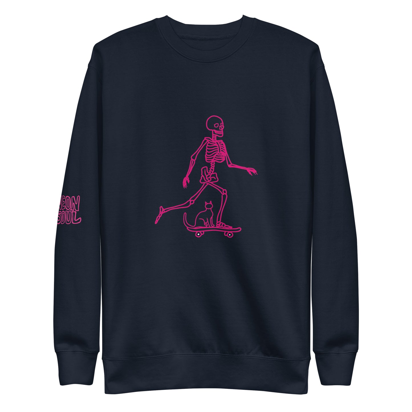 Skeleton Skater & Cat Unisex Premium Sweatshirt