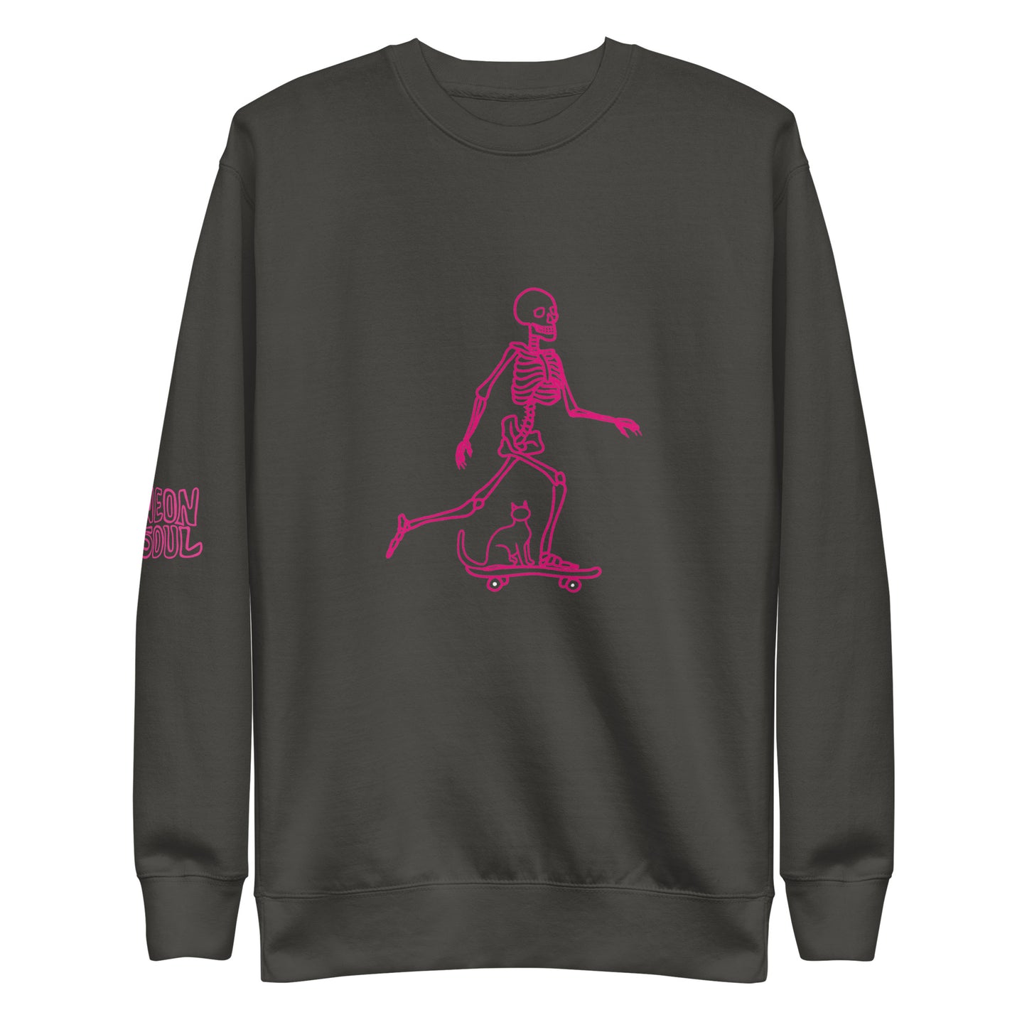 Skeleton Skater & Cat Unisex Premium Sweatshirt