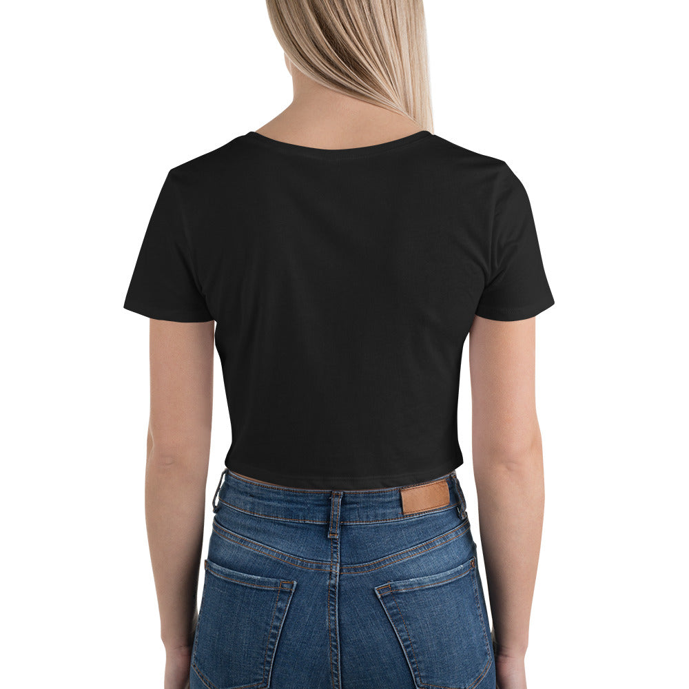 Neutral Skull & Roses Women’s Crop Tee