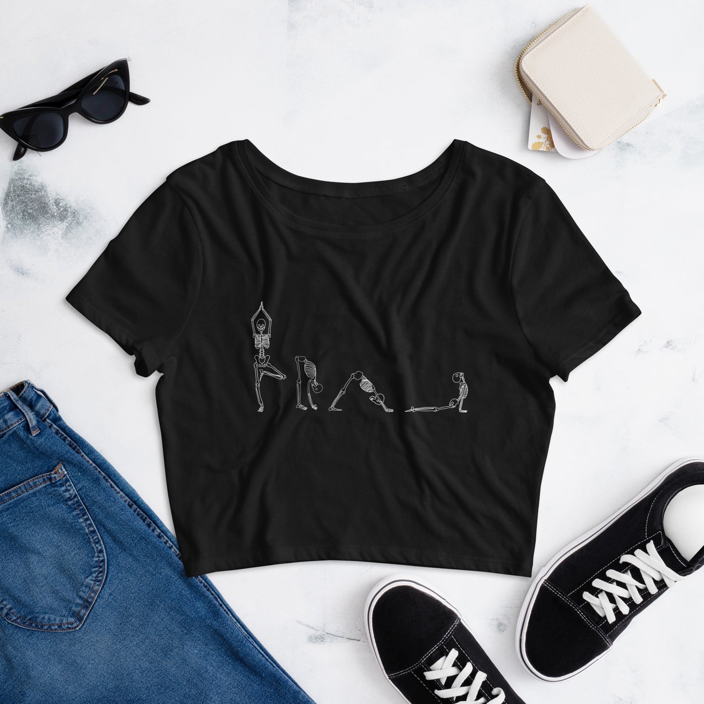 Yoga Skeletons Women’s Crop Tee