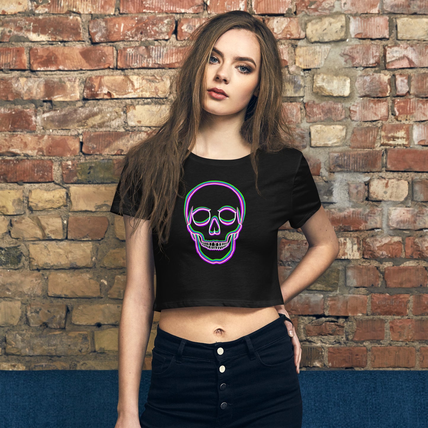 Trippy Skull Women’s Crop Tee