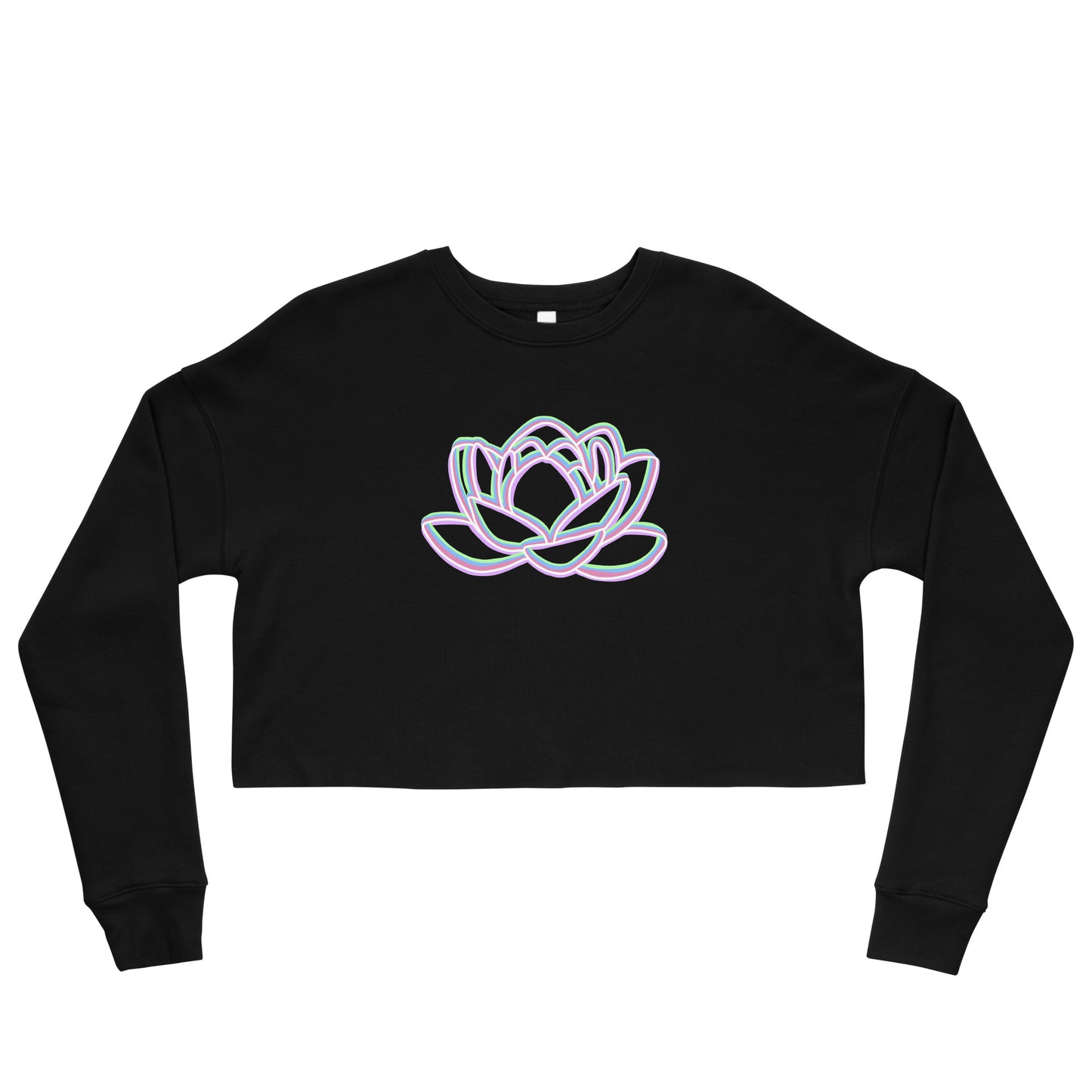 Trippy Pastel Lotus Crop Sweatshirt