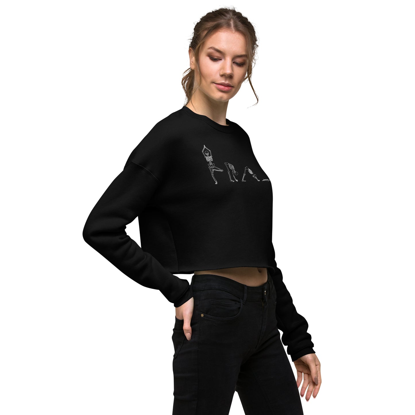 Yoga Skeletons Crop Sweatshirt